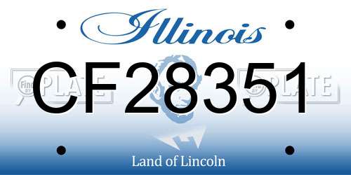 CF28351 Illinois License Plate