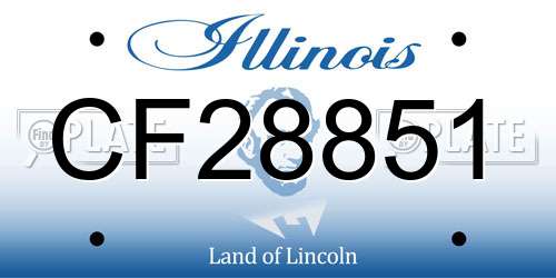 CF28851 Illinois License Plate