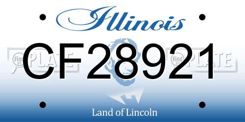 CF28921 Illinois License Plate