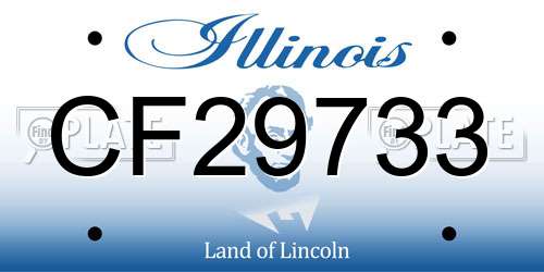 CF29733 Illinois License Plate