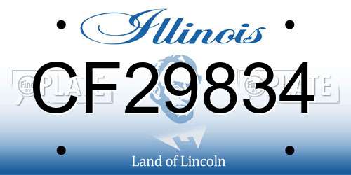 CF29834 Illinois License Plate