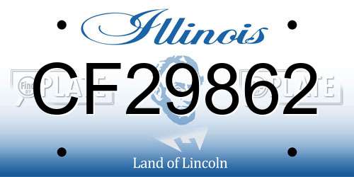 CF29862 Illinois License Plate
