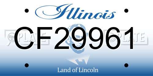 CF29961 Illinois License Plate