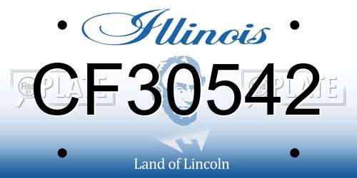 CF30542 Illinois License Plate