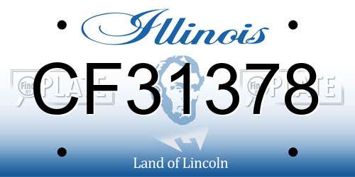 CF31378 Illinois License Plate