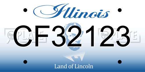 CF32123 Illinois License Plate