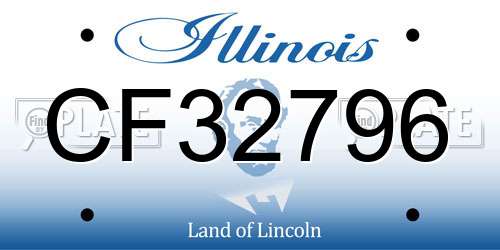 CF32796 Illinois License Plate