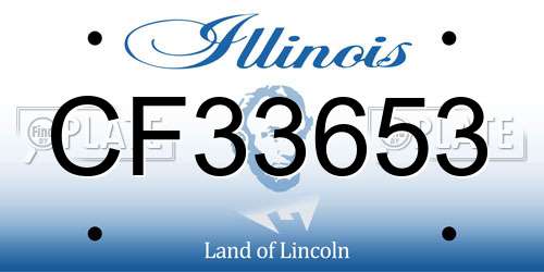 CF33653 Illinois License Plate