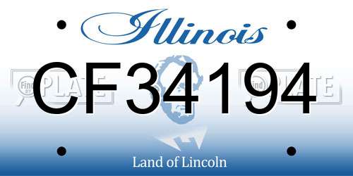 CF34194 Illinois License Plate