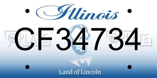 CF34734 Illinois License Plate