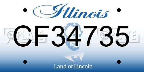 CF34735 Illinois License Plate