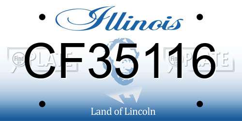 CF35116 Illinois License Plate