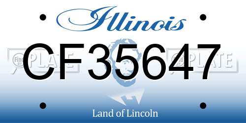 CF35647 Illinois License Plate