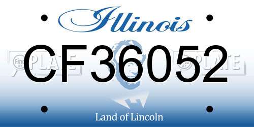 CF36052 Illinois License Plate