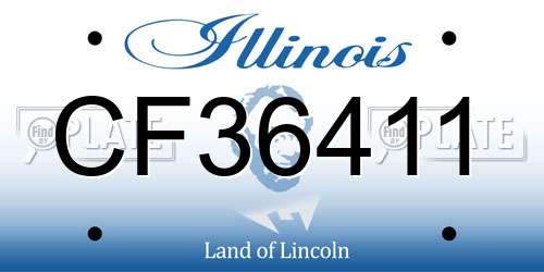 CF36411 Illinois License Plate