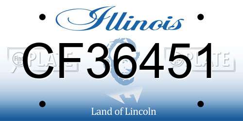 CF36451 Illinois License Plate