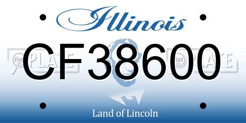 CF38600 Illinois License Plate