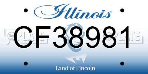 CF38981 Illinois License Plate