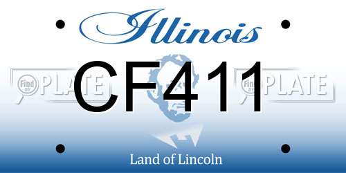 CF411 Illinois License Plate