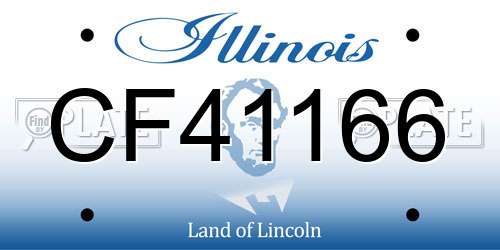 CF41166 Illinois License Plate