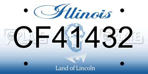 CF41432 Illinois License Plate