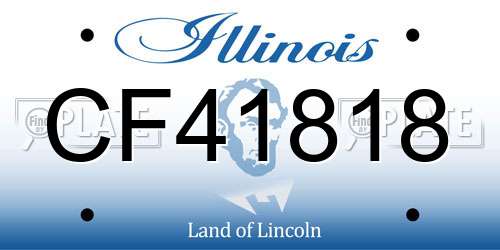 CF41818 Illinois License Plate