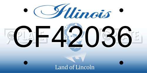 CF42036 Illinois License Plate