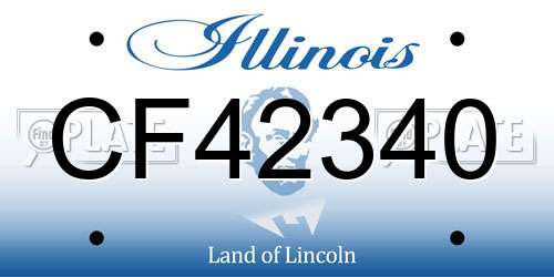 CF42340 Illinois License Plate