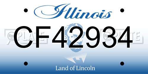 CF42934 Illinois License Plate
