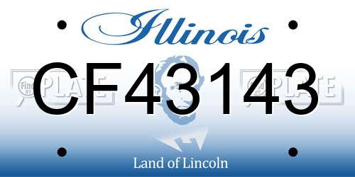 CF43143 Illinois License Plate