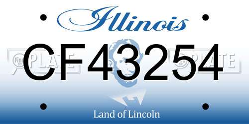 CF43254 Illinois License Plate