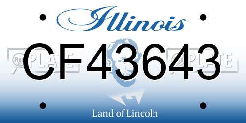 CF43643 Illinois License Plate