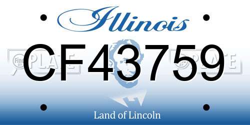 CF43759 Illinois License Plate