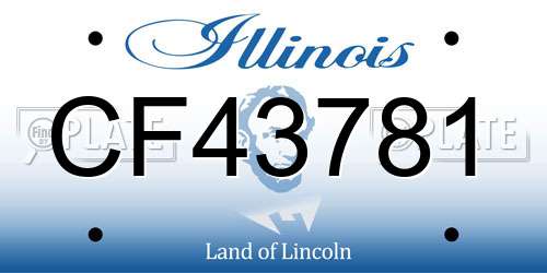 CF43781 Illinois License Plate