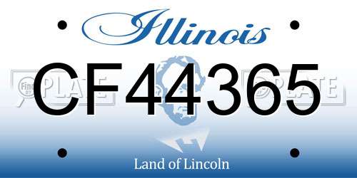 CF44365 Illinois License Plate