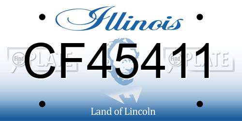 CF45411 Illinois License Plate