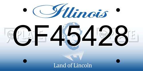 CF45428 Illinois License Plate