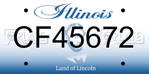 CF45672 Illinois License Plate