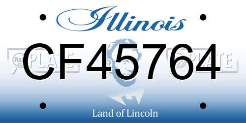 CF45764 Illinois License Plate