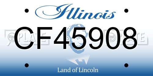 CF45908 Illinois License Plate