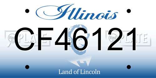 CF46121 Illinois License Plate