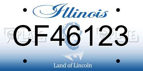 CF46123 Illinois License Plate
