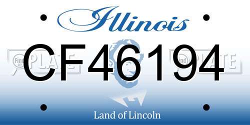 CF46194 Illinois License Plate
