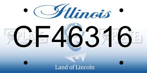 CF46316 Illinois License Plate