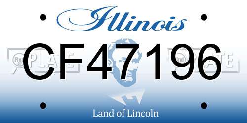 CF47196 Illinois License Plate
