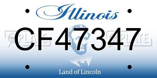CF47347 Illinois License Plate