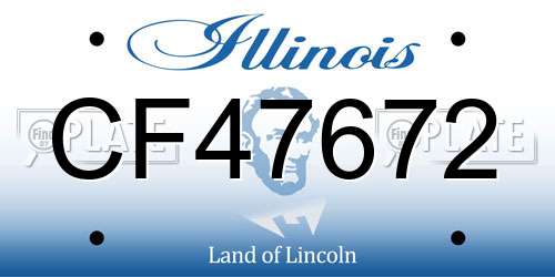 CF47672 Illinois License Plate