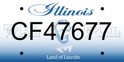 CF47677 Illinois License Plate