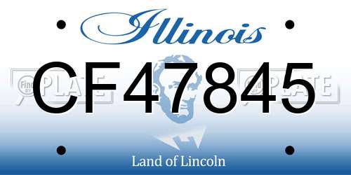 CF47845 Illinois License Plate