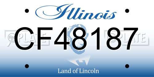 CF48187 Illinois License Plate